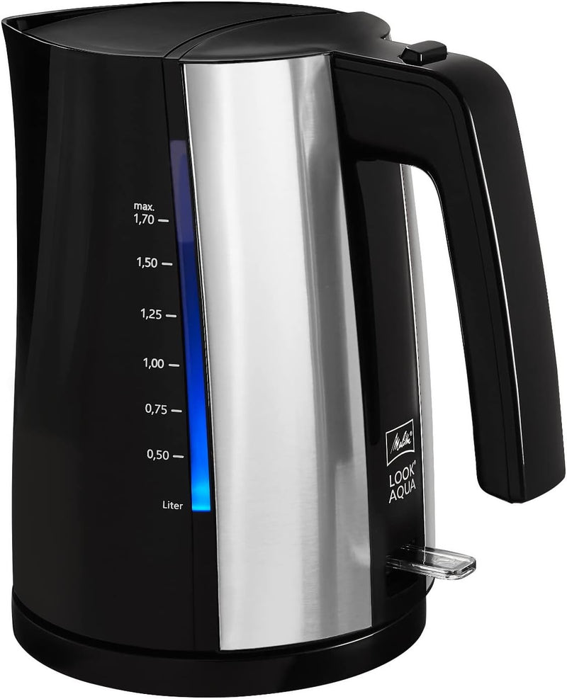 Wasserkocher - MELITTA - Look Aqua 1026-02 BK SST, mit automatischer Endabschaltung, verdecktem Heiz