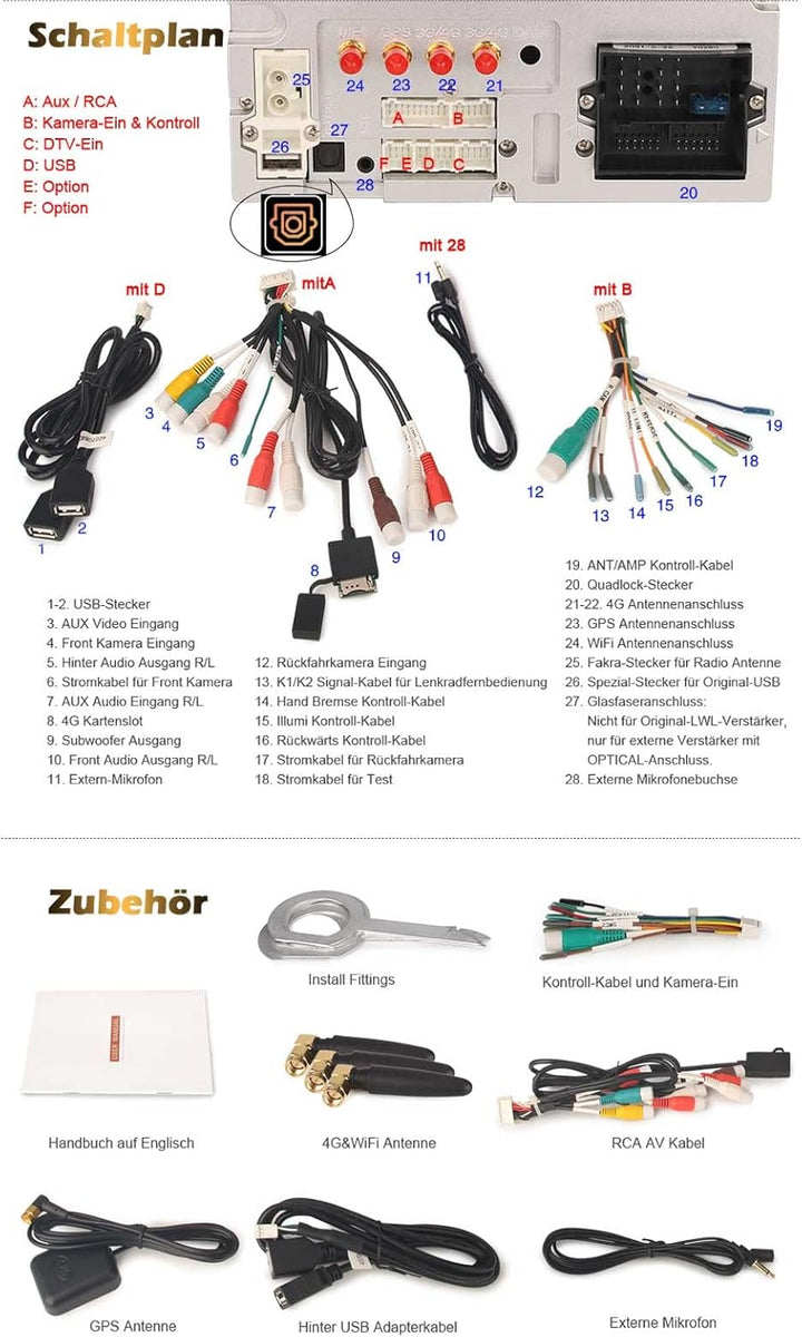 Erisin 7 Zoll 8-Kern 4GB+64GB Android 14 Autoradio GPS Navigation Für VW T5 Transporter Multivan Tou