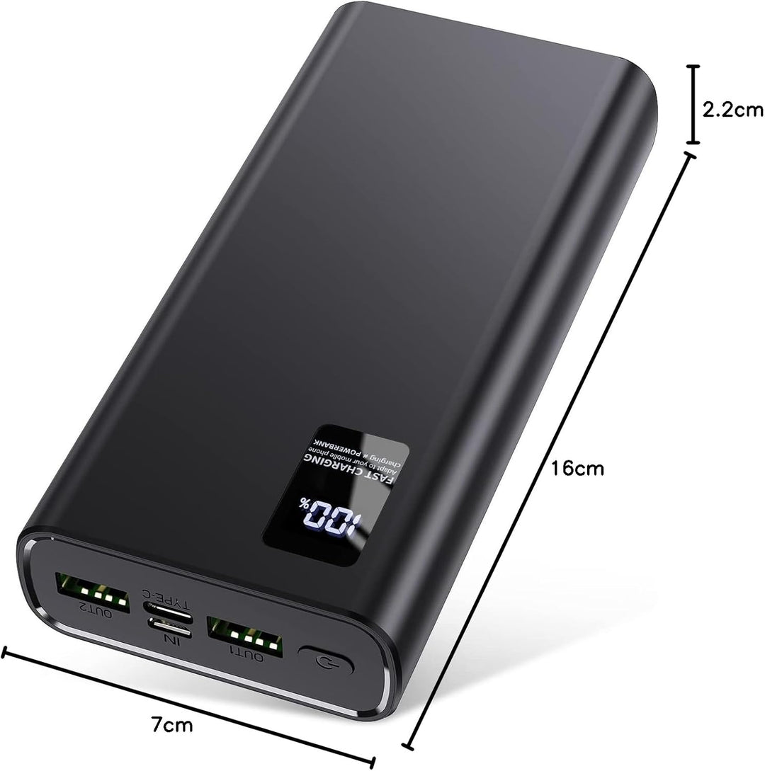 Power Bank 24000mAh,Powerbank klein Aber stark (USB C Output & Input) 5A Externer Handyakkus mit Sch