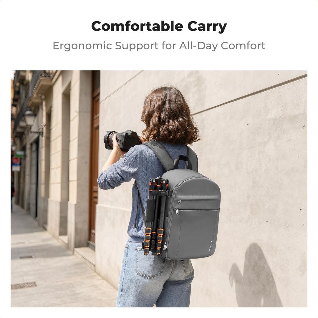 K&amp;F CONCEPT Kamerarucksack Fotorucksack Kompakt &amp; Leicht mit Regenschutz Dunkelgrau, Dunkelgrau