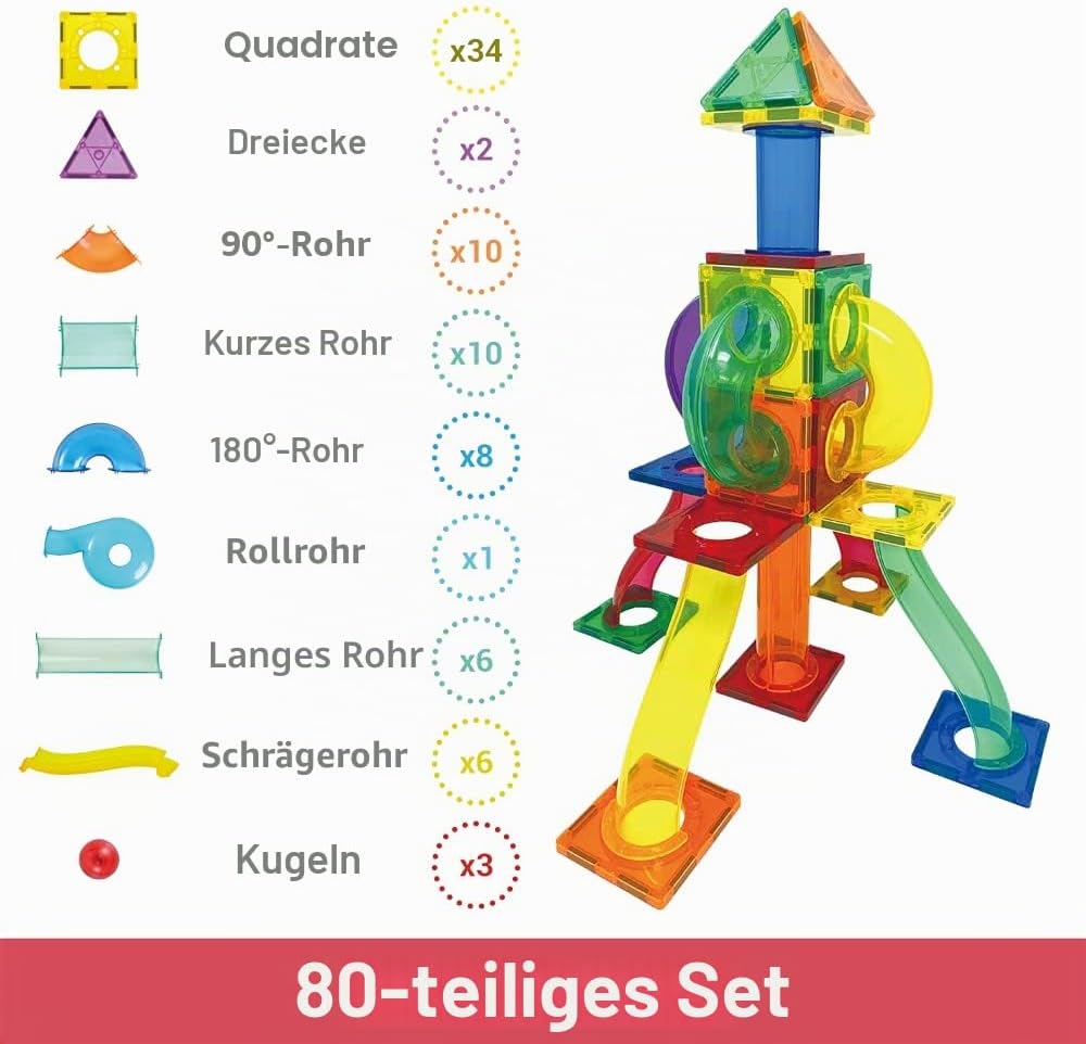 Desire Deluxe Laufball Magnetische Bausteine Magnet Montessori Spielzeug für Kinder, Lernspielzeug f