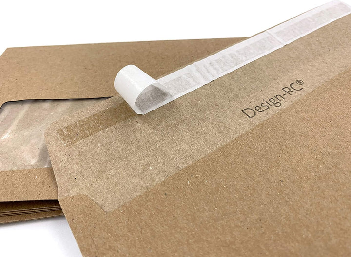 100 Briefumschläge mit Fenster, Design-RC®, aus Recycling-Papier mit kompostierbarem Folienfenster i