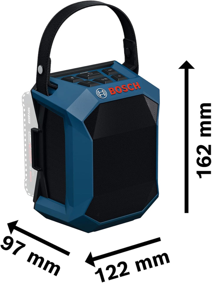 Bosch Professional 18V System Akku-Bluetooth-Lautsprecher GPB 1 C (inkl. Akkuabdeckung) + Abdeckung,