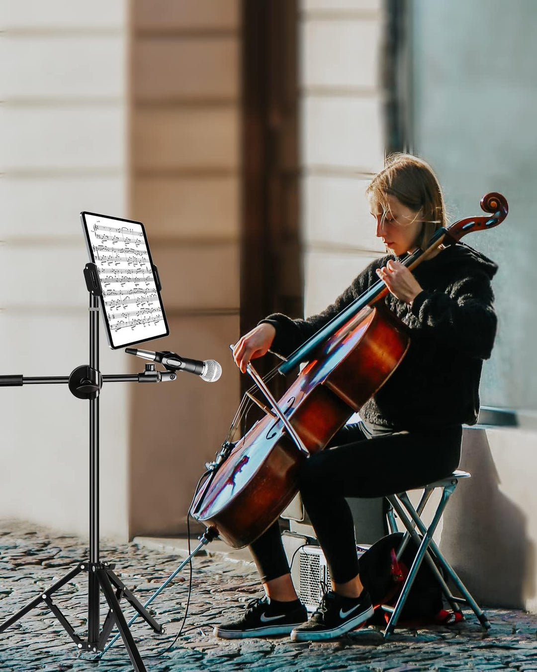 elitehood Neueste Aluminium iPad Halterung Mikrofonständer, Seite Tablet Halter Mic Ständer, Verstel