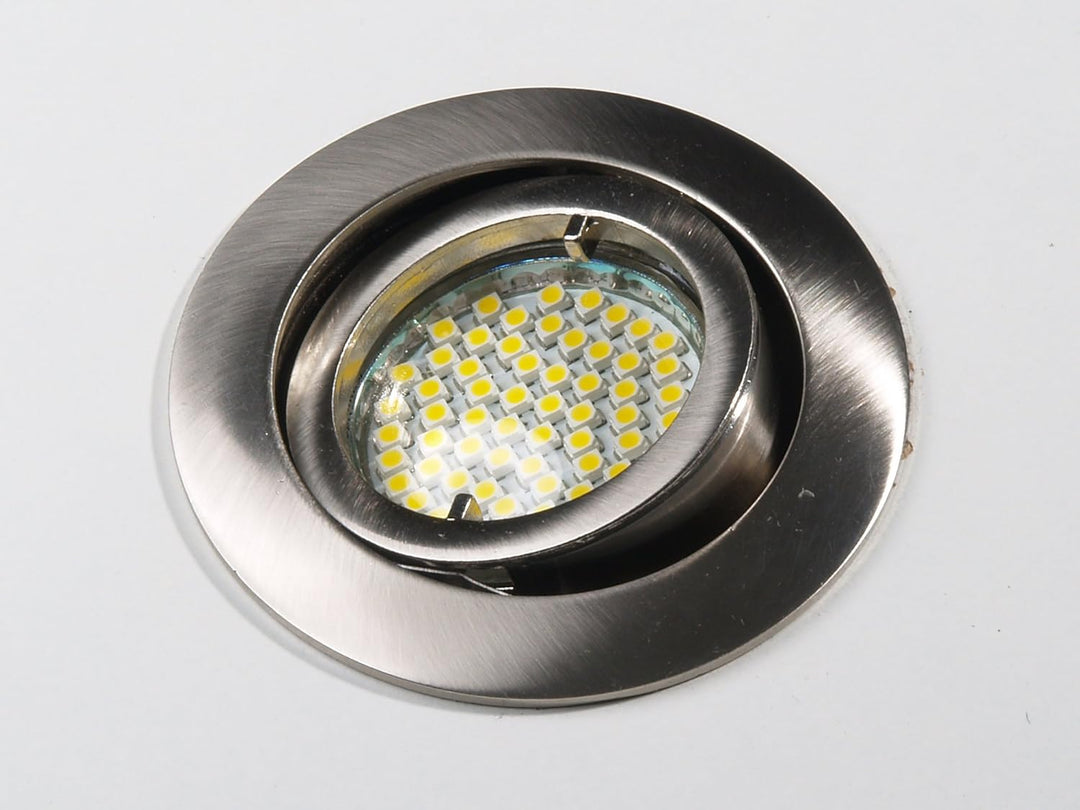 Kamilux 10 x Einbaustrahler/Spot Bajo in Edelstahl-gebürstet 230V inkl. GU10 Fassung