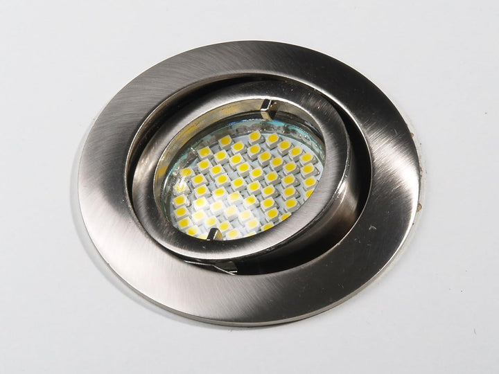 Kamilux 10 x Einbaustrahler/Spot Bajo in Edelstahl-gebürstet 230V inkl. GU10 Fassung