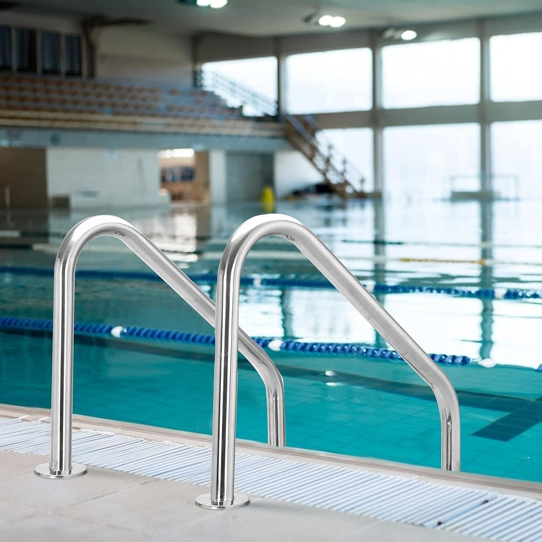 RELAX4LIFE Poolleiter Edelstahl, Schwimmbad Leiter 3 Stufig, Einstiegsleiter rutschfest, Poolleiter