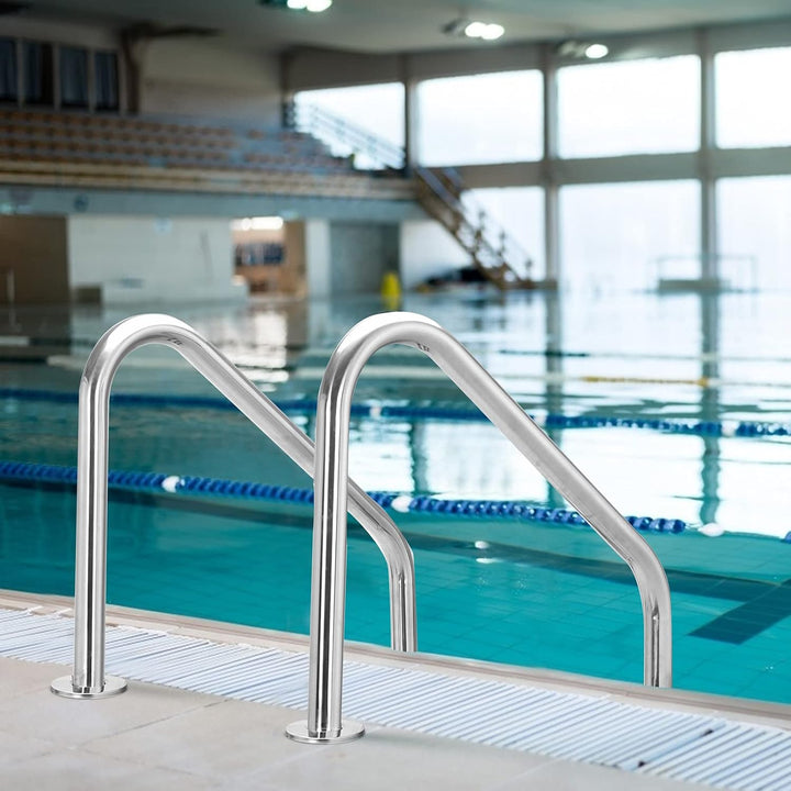 RELAX4LIFE Poolleiter Edelstahl, Schwimmbad Leiter 3 Stufig, Einstiegsleiter rutschfest, Poolleiter