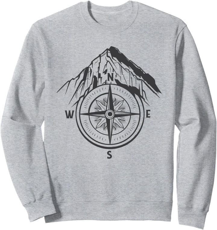 Wanderkompass Berge Natur Outdoor Hiker Sweatshirt