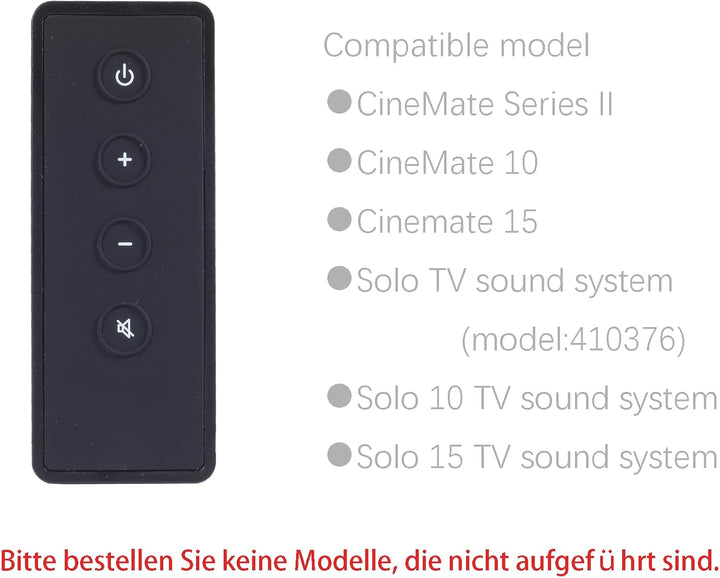 DHCHAPU Fernbedienung für Bose CineMate 10, Cinemate 15 und Solo 10.15 TV-Soundsystem