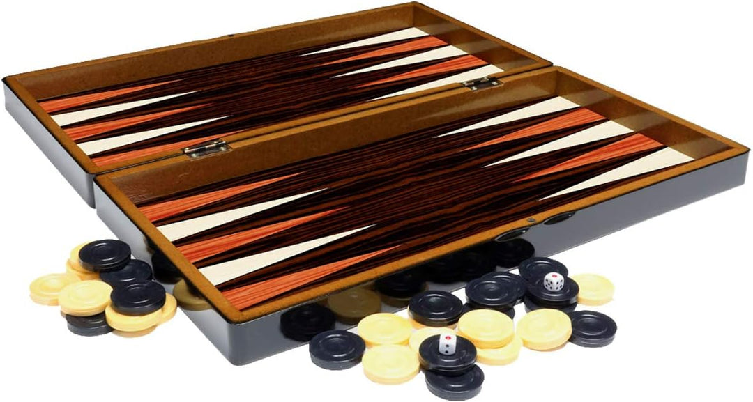PrimoLiving Deluxe Holz Backgammon Set Porto – 25,5 x 26,4 cm - inklusive Schachbrett S Porto, S Por