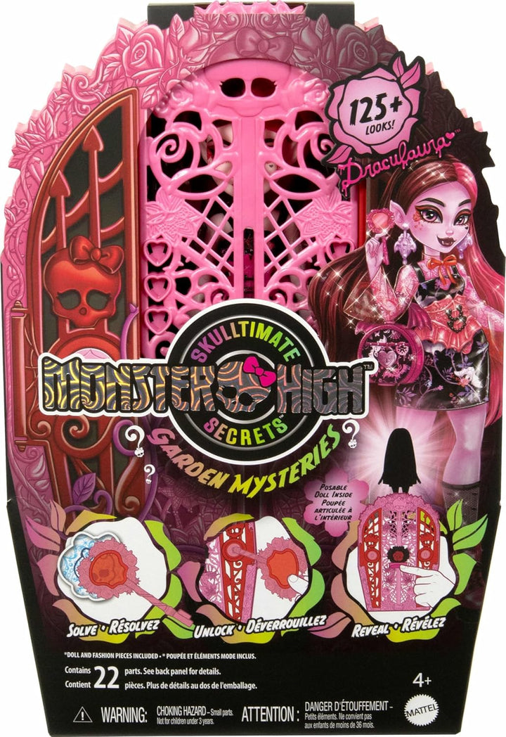 Monster High Skulltimate Secrets Set aus Puppe und Zubehör, Garden Mysteries Draculaura mit zauberha