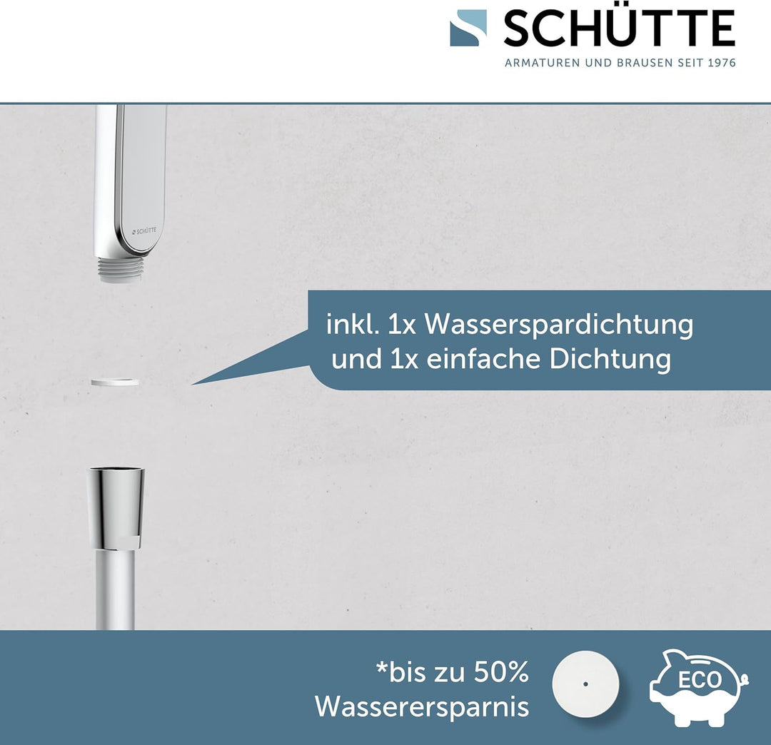 SCHÜTTE Handbrause KARIBIK mit Antikalk-Noppen | Duschkopf mit komfortablem Druckknopf und 3 einstel