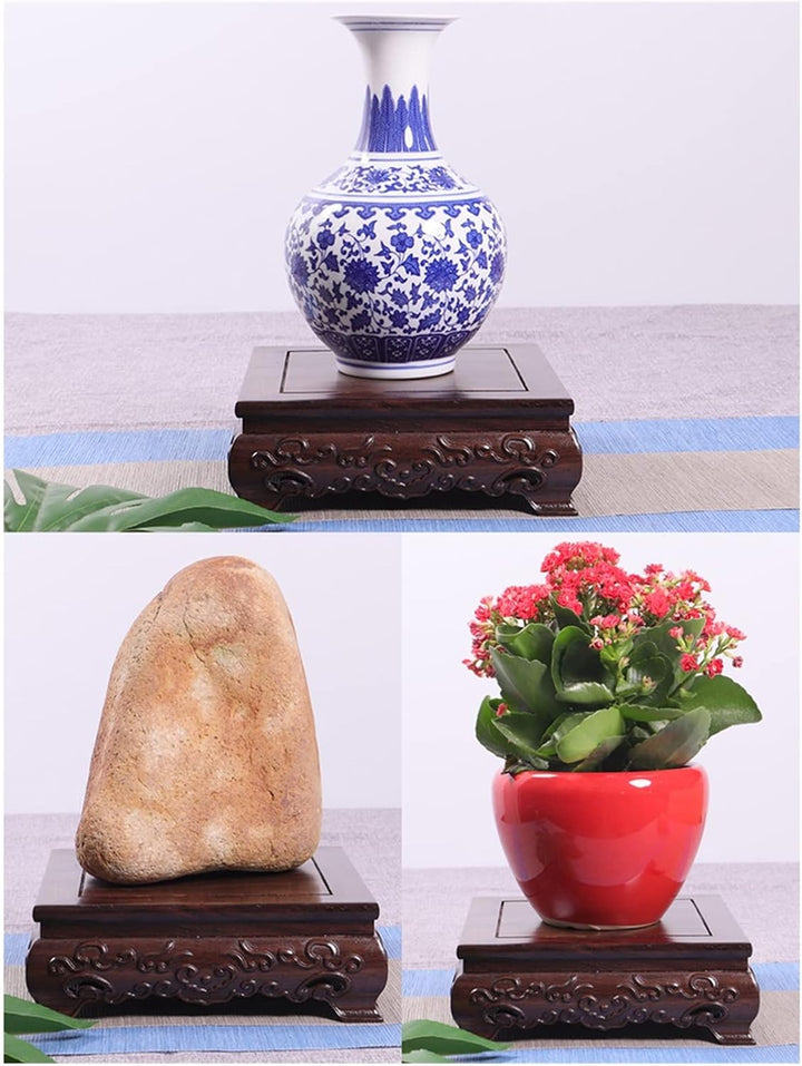 WENMENG2021 Bonsai Ständer Hölzerne Vase Base Oriental Vase Stand Holzausstellungsständer Praktische