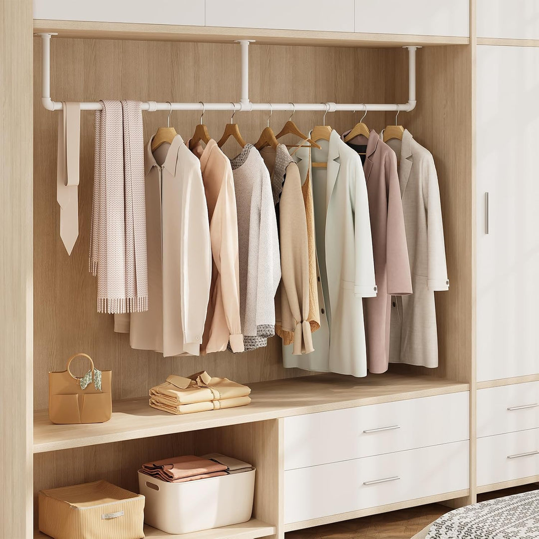 eSituro Kleiderstange Wandmontage, Garderobe Rohr industrial, für Flur Küche Wohnzimmer Badezimmer,