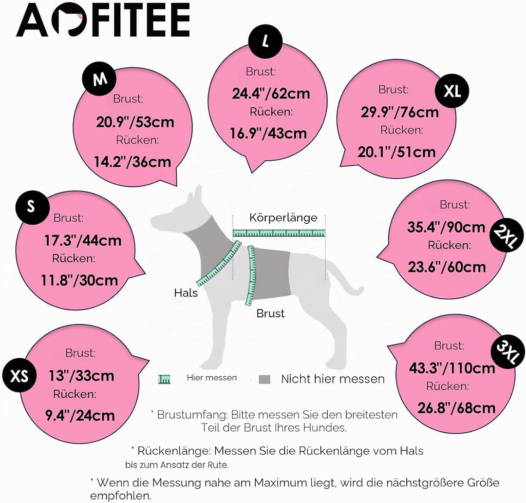 AOFITEE Hundemantel Grosse Hunde, Warme Hundemantel Winter Wasserdicht Hundejacke Winterjacke mit Ge
