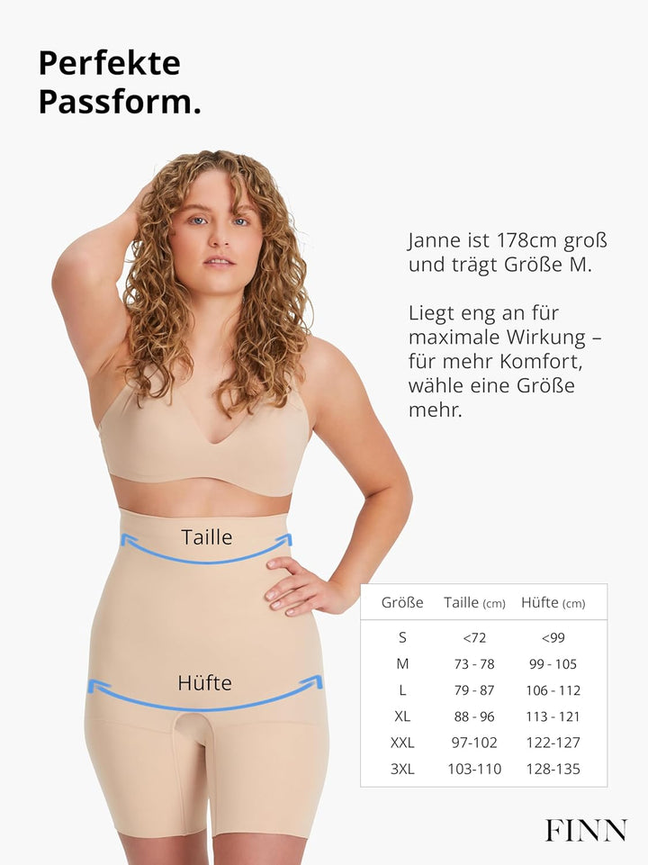 FINN Shapewear Bauchweg Unterhose Damen ohne Nähte - Stark Formende Body-Shaper Kompressions-Shorts