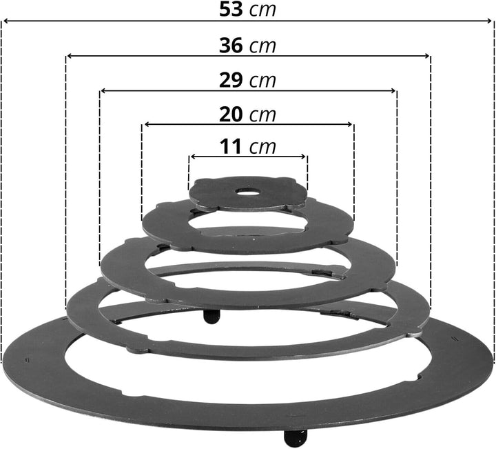 4BIG.fun Adapter - Ringe für Eintopfofen 48-52 cm Utschak Herdplatte für Feuerkessel Anpassungsplatt