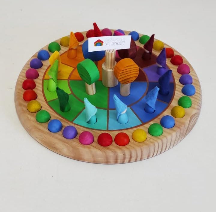 Waldorf Montessori manipulativer Jahreskalender für Kinder aus Holz