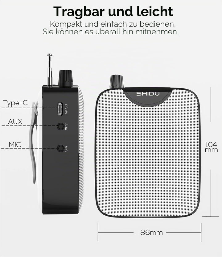 Sprachverstärker Tragbarer Stimmverstärker Lautsprecher mit Mikrofon Headset Mini Verstärker Stimmen