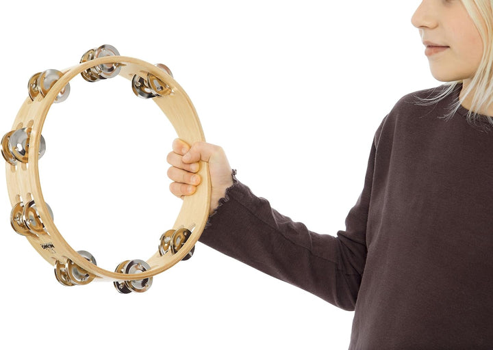 Nino Percussion NINO15 Holztamburin 25,4 cm (10 Zoll) zweireihig