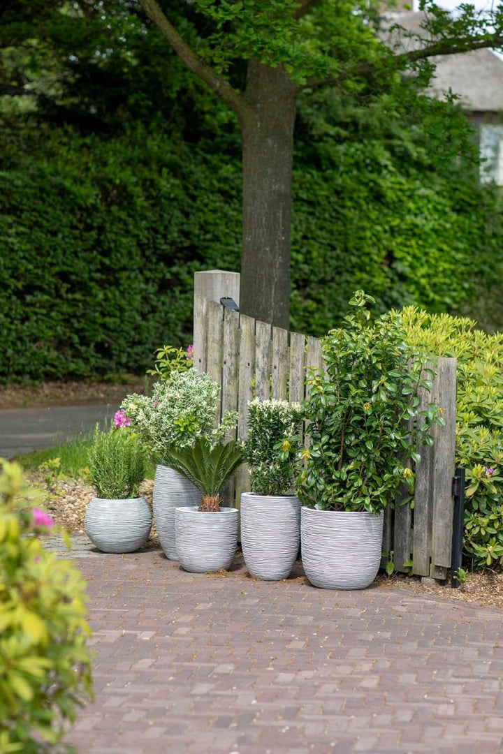 Capi Europe - Blumentopf Kugel Rib NL - 43x41 - Dunkelgrau - Öffnung Ø35 - Blumentopf für den Innen-