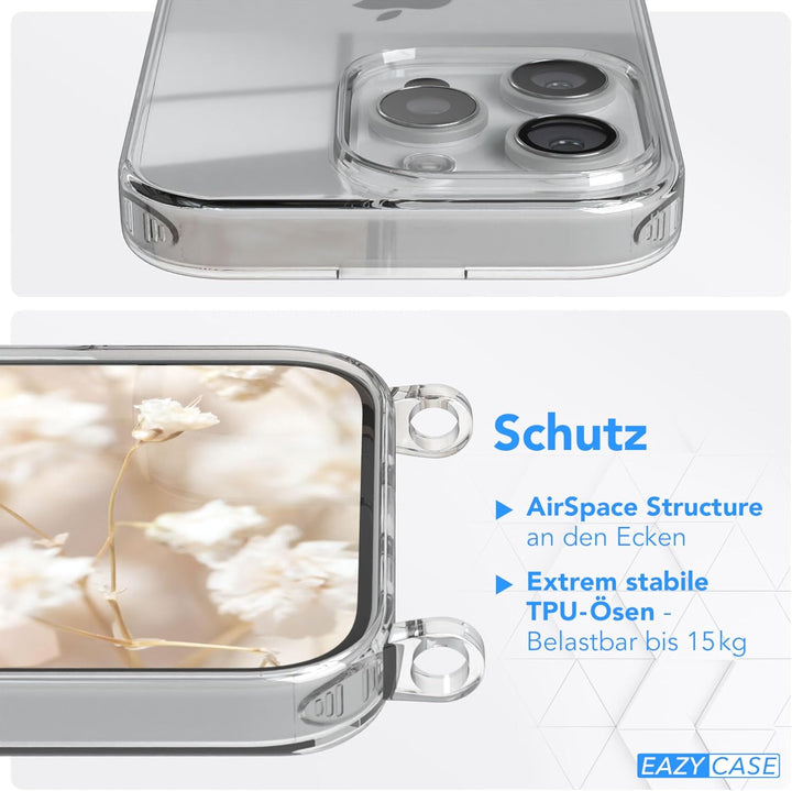EAZY CASE Handykette - Verstellbares Taschenband kompatibel mit iPhone 16 Pro, Schulterriemen, Handy