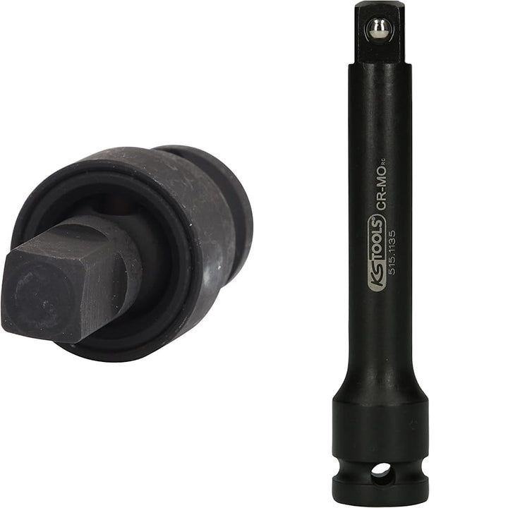 KS Tools 515.1133 1/2" Kraft-Kugelgelenk & 515.1135 1/2" Kraft-Verlängerung, 125mm Bundle mit Kraft-