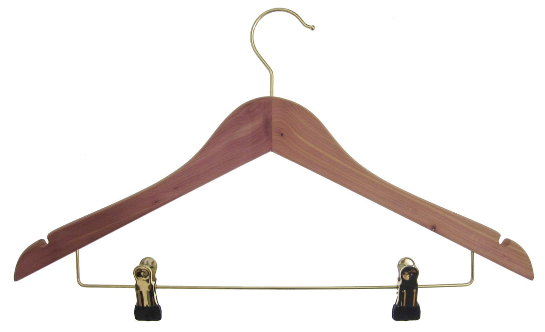 Hagspiel Kleiderbügel aus Holz, mit Metallsteg Zedernholz, Zedernkleiderbügel, Mottenschutz, Motten