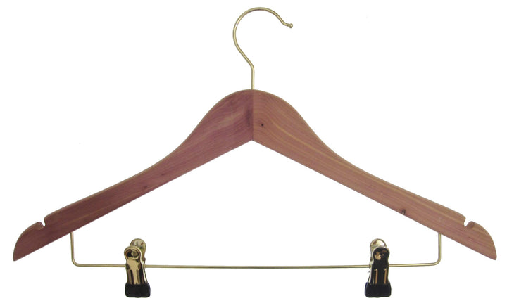 Hagspiel Kleiderbügel aus Holz, mit Metallsteg Zedernholz, Zedernkleiderbügel, Mottenschutz, Motten