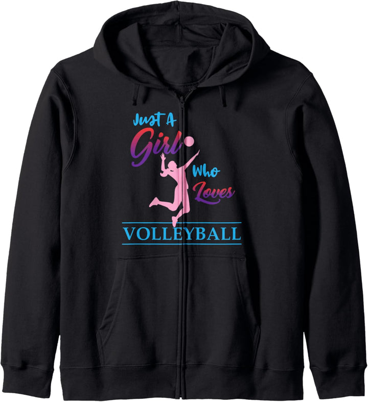 Volleyball Volleyballspielerin Mädchen und Frauen Geschenk Kapuzenjacke
