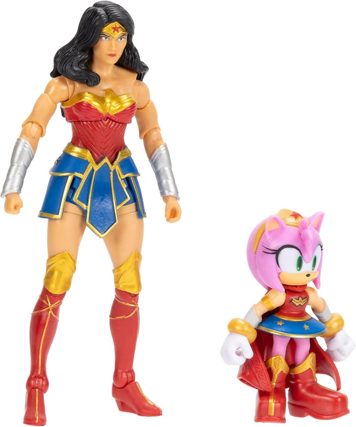 DC x Sonic Amy & Wonder Woman Actionfiguren-Multipack, Jakks Pacific, enthält eine 6,35 cm grosse Am