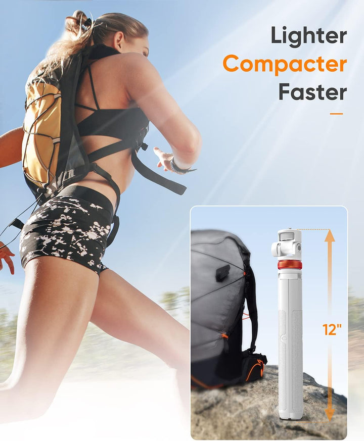 158CM Hany Stativ, Stativ für Smartphone und Selfie Stick mit Fernbedienung (Mineral White), Mineral