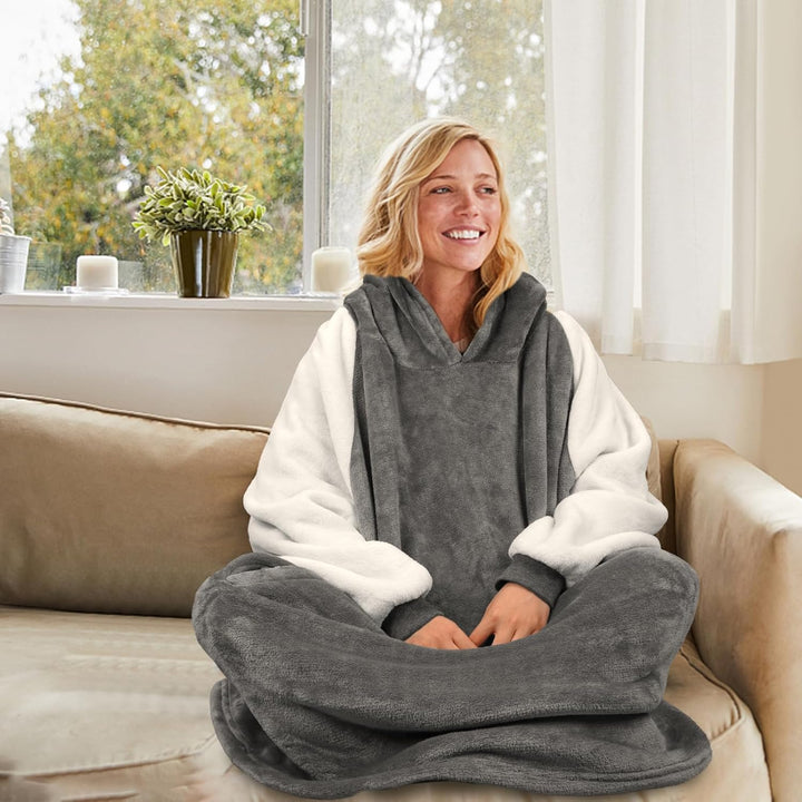 TOWINGO Übergrosses Hoodie Decken Damen, Warme Hoodie Sweatshirt, Einheitsgrösse Dick Kapuzenpullove