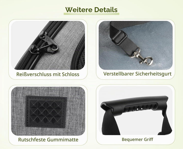 pecute Haustier Rucksack mit Netzfenster XL für 6-10 kg, Erweiterbarer Platz, Tragbare &amp; Faltbare Ka