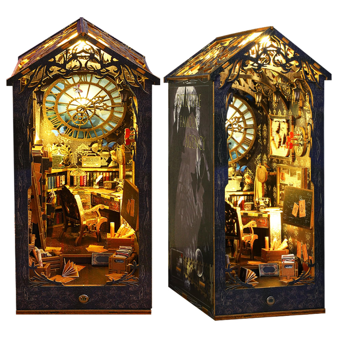 CRIOLPO Book Nook Kit-DIY Puppenhaus Holz Miniatur Haus Kit, Buch Ecke Miniatur Kit für Erwachsene T