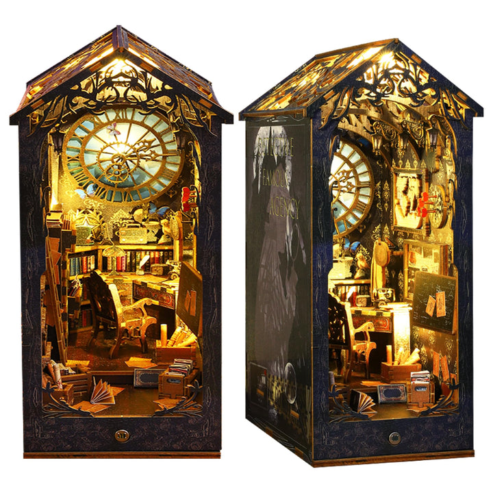 CRIOLPO Book Nook Kit-DIY Puppenhaus Holz Miniatur Haus Kit, Buch Ecke Miniatur Kit für Erwachsene T