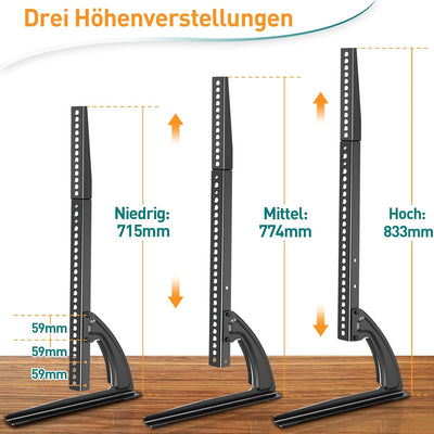 ELIVED Universal TV Standfüsse TV Ständer für die meisten 32-65 Zoll Flachbildschirm-Fernseher mit M