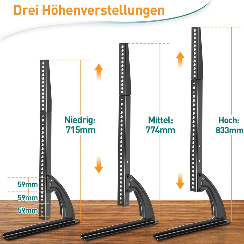 ELIVED Universal TV Standfüsse TV Ständer für die meisten 32-65 Zoll Flachbildschirm-Fernseher mit M