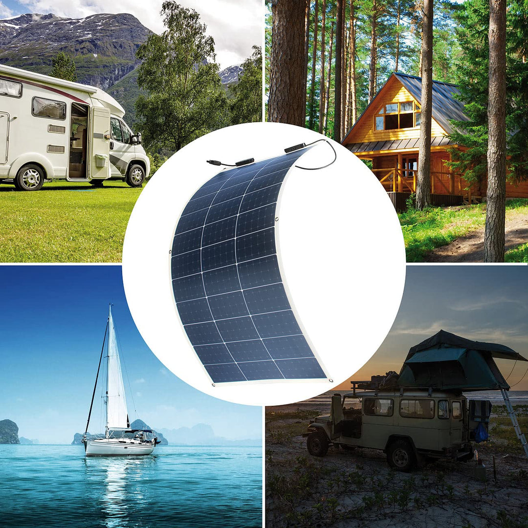 revolt Solarpanele für Zuhause: 2er-Set flexible monokristalline Solarmodule mit Anderson-Adapter (U