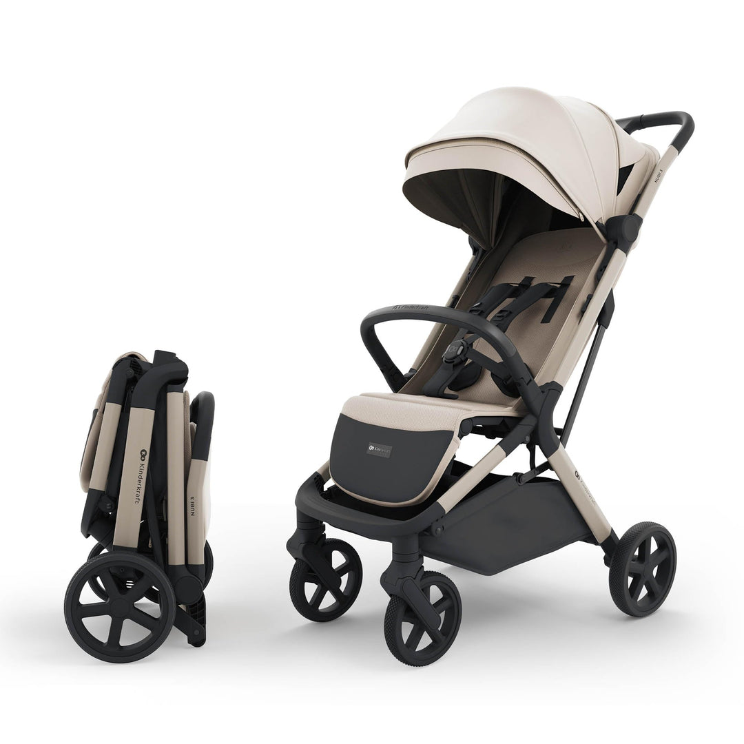 Kinderkraft NUBI 3 Buggy bis 22 kg, automatisch zusammenklappbar, grosse EVA-Räder, Mesh-Sitz, 5-Pun