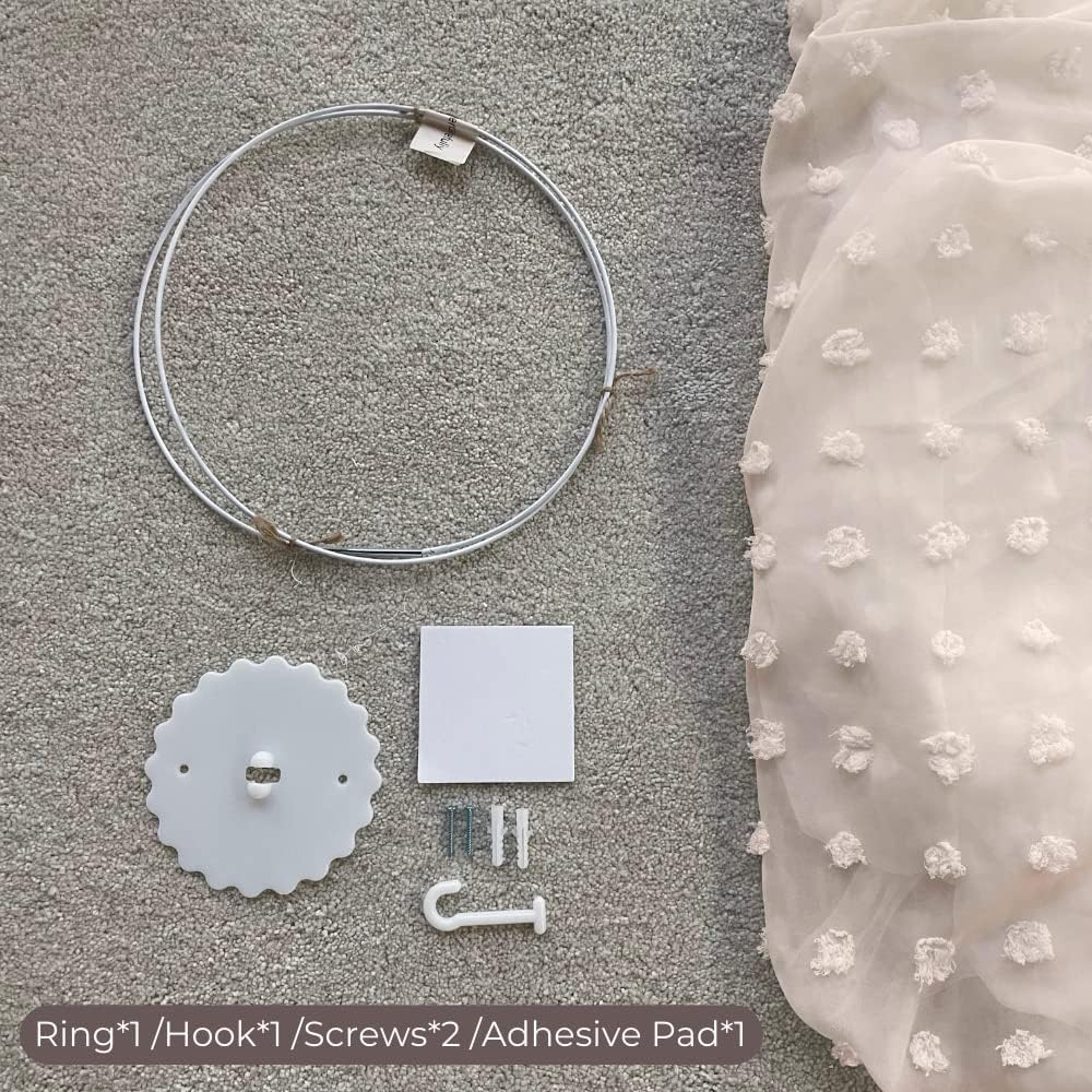 Wonder Space Elegantes Baldachin Mädchen Betthimmel mit Pompons und Moskitonetz für Kinderbett und B