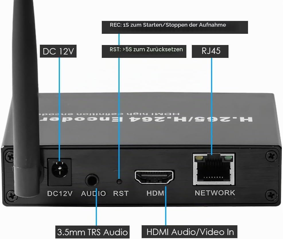 EXVIST H.265 1080P WiFi HDMI Video Encoder W/SD Card Slot Max 128G DDNS HTTP ONVIF RTMP RTSP TS UDP
