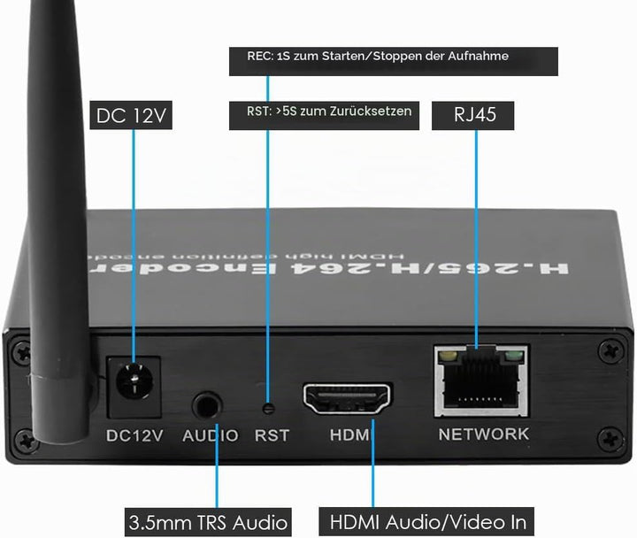 EXVIST H.265 1080P WiFi HDMI Video Encoder W/SD Card Slot Max 128G DDNS HTTP ONVIF RTMP RTSP TS UDP