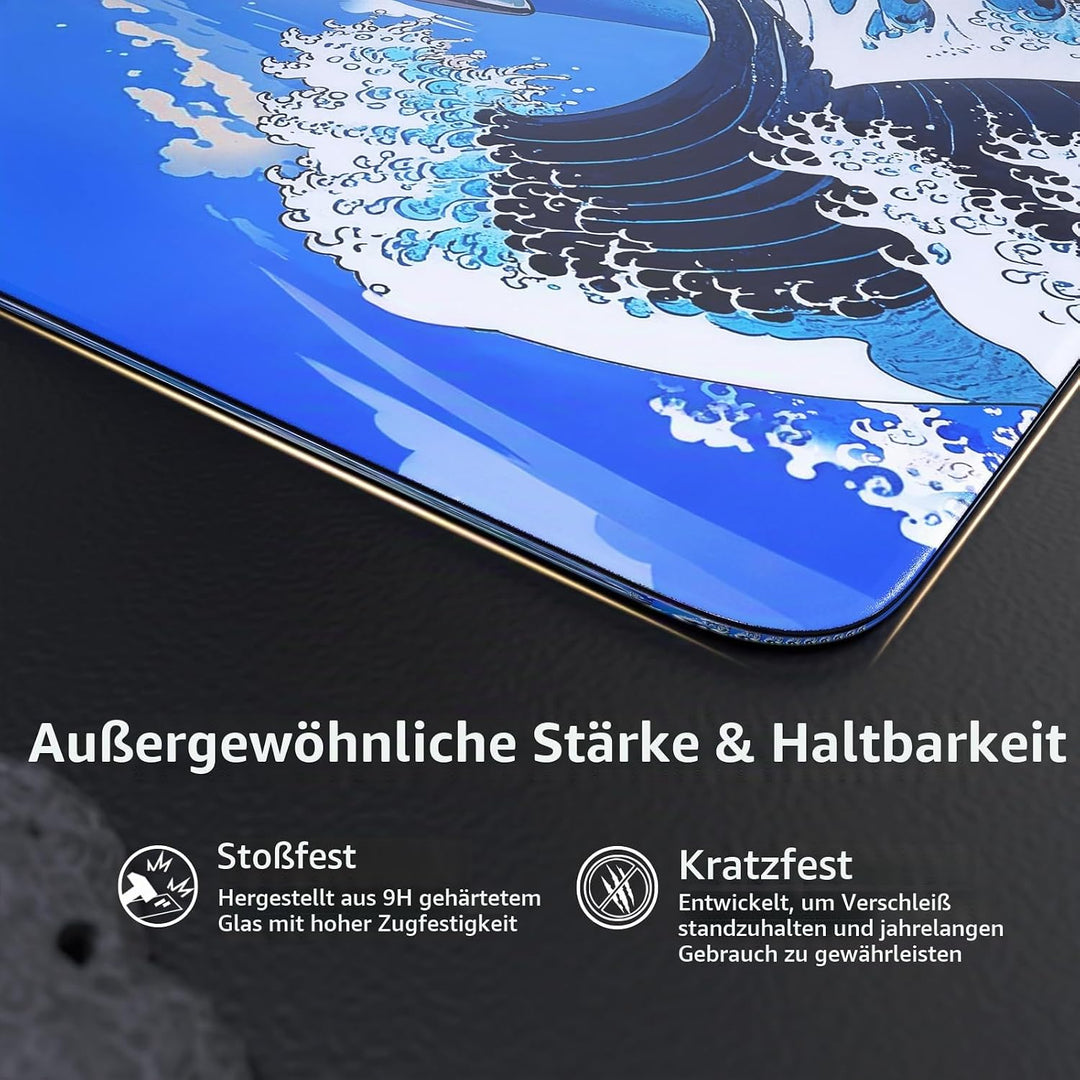 ATTACK SHARK CM05 Gaming-Mauspad Aus Gehärtetem Glas, Ultraglatte Oberfläche, 9H Gehärtetes Glas, 17