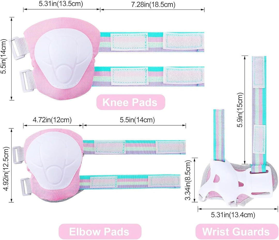 Unicorn Castle Knieschoner Kinder Schoner Set Inliner Schützer 6 in 1 Schutzausrüstung Kinder Ellenb