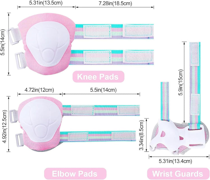 Unicorn Castle Knieschoner Kinder Schoner Set Inliner Schützer 6 in 1 Schutzausrüstung Kinder Ellenb
