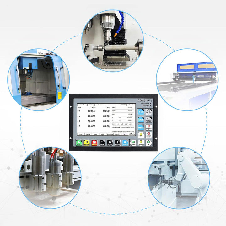 RATTMMOTOR 4-Achsen CNC Steuerung System,DDCS V4.1 CNC Offline Motion Controller PLC Mit 100PPR CNC