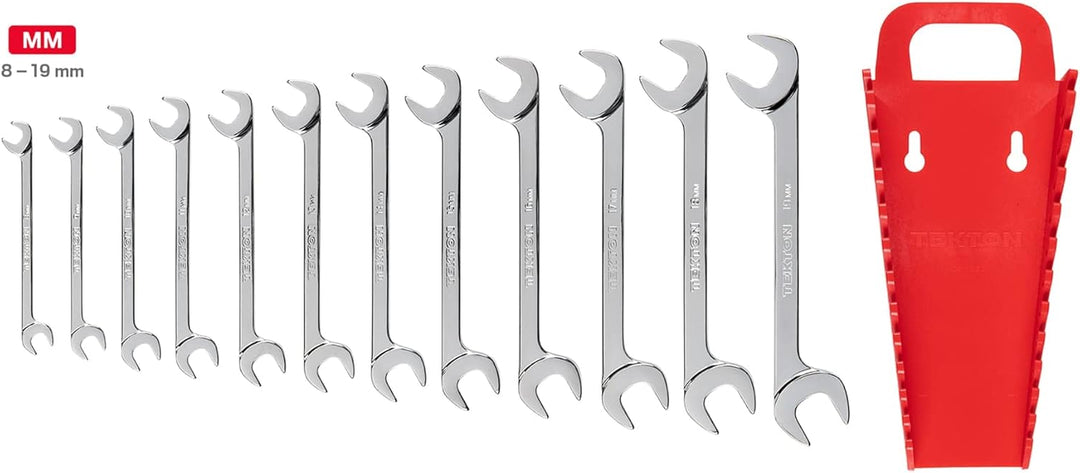 TEKTON Winkelkopf-Maulschlüssel-Satz, 12-teilig (8-19 mm) - Halter | WA91201 12-Piece (8-19 mm) Metr