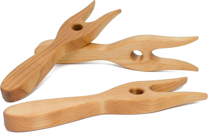 Strickgabel aus Holz, 10 Stk., Strickliesel, Lucet